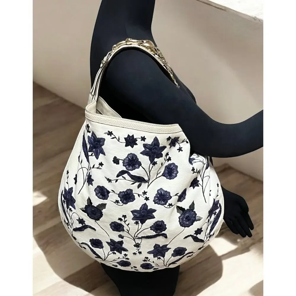 GUCCI 171295 Flora Wave Hobo Bag